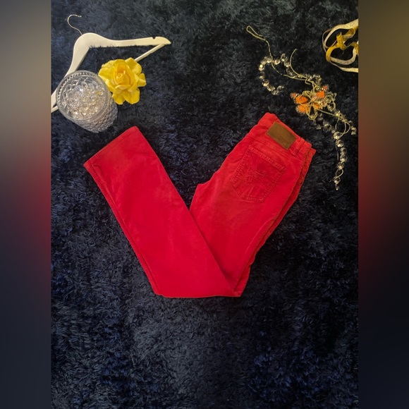 Escada Sport Poppy Red Corduroy Pants - Picture 1 of 7